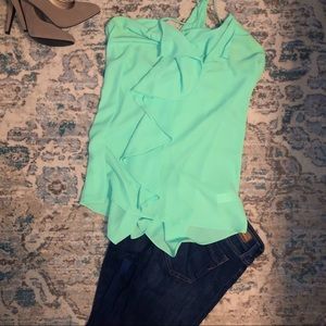 Maurices Neon Green Ruffle Tank L